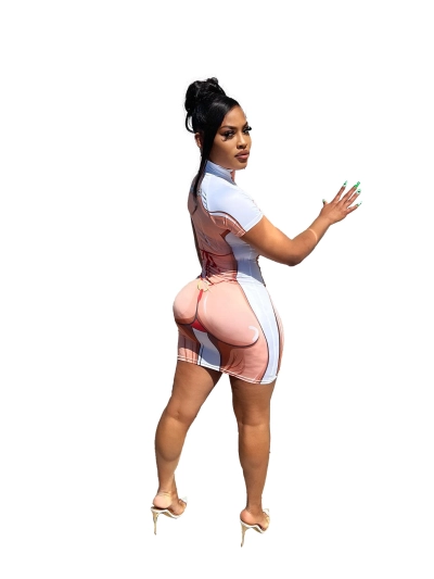 Summer Fashion Sexy Body Print Dress 02