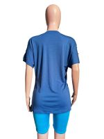 Summer Fashion Tassel V-neck Pin T-shirt