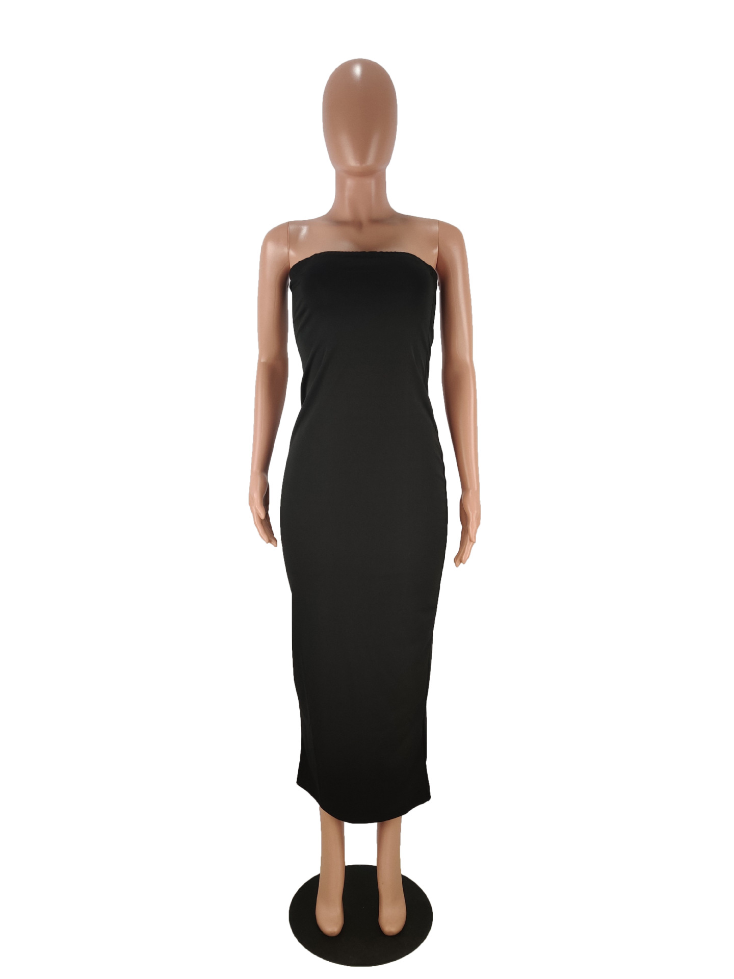 Summer Solid - Color Chest - Hugging Tight - Fit Slit Dress