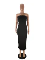 Summer Solid - Color Chest - Hugging Tight - Fit Slit Dress