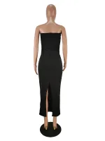 Summer Solid - Color Chest - Hugging Tight - Fit Slit Dress