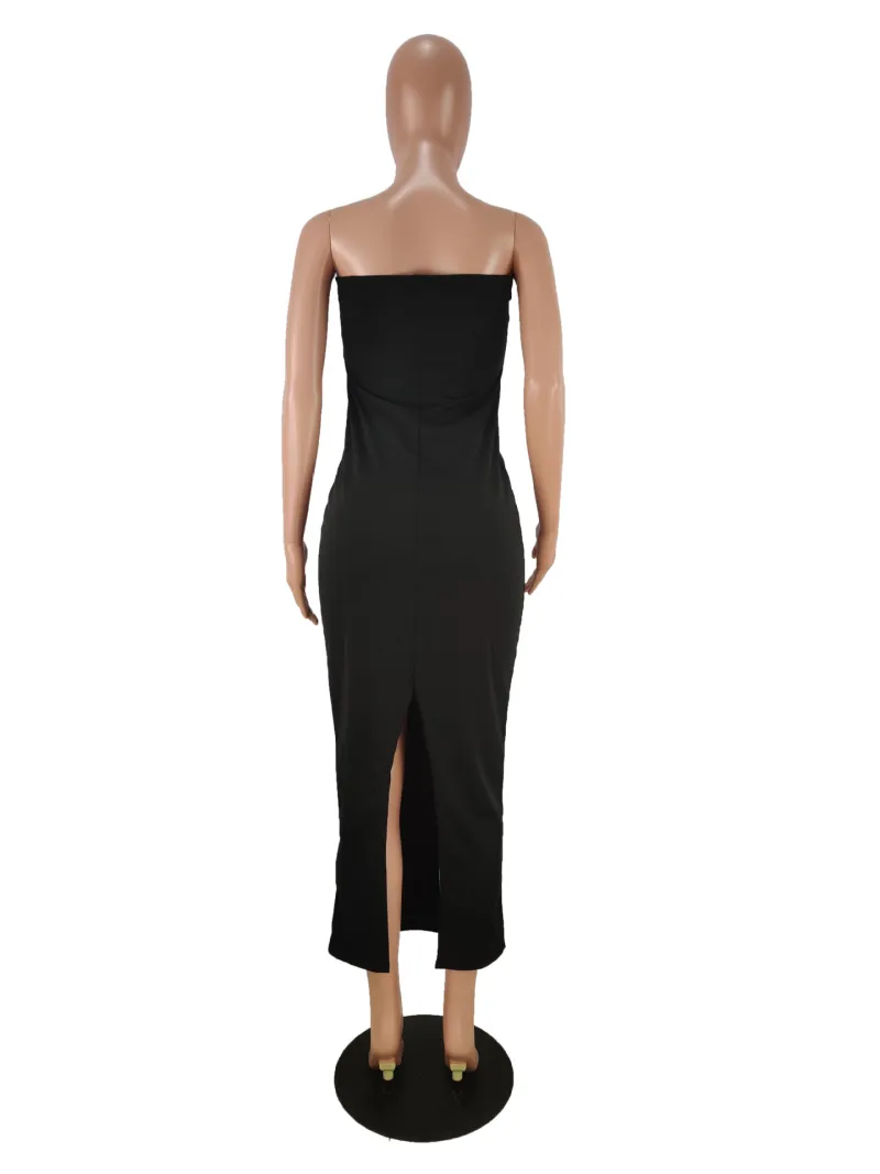 Summer Solid - Color Chest - Hugging Tight - Fit Slit Dress