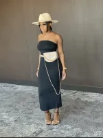Summer Solid - Color Chest - Hugging Tight - Fit Slit Dress