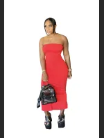 Summer Solid - Color Chest - Hugging Tight - Fit Slit Dress