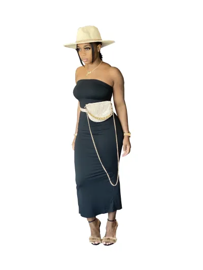 Summer Solid - Color Chest - Hugging Tight - Fit Slit Dress 01