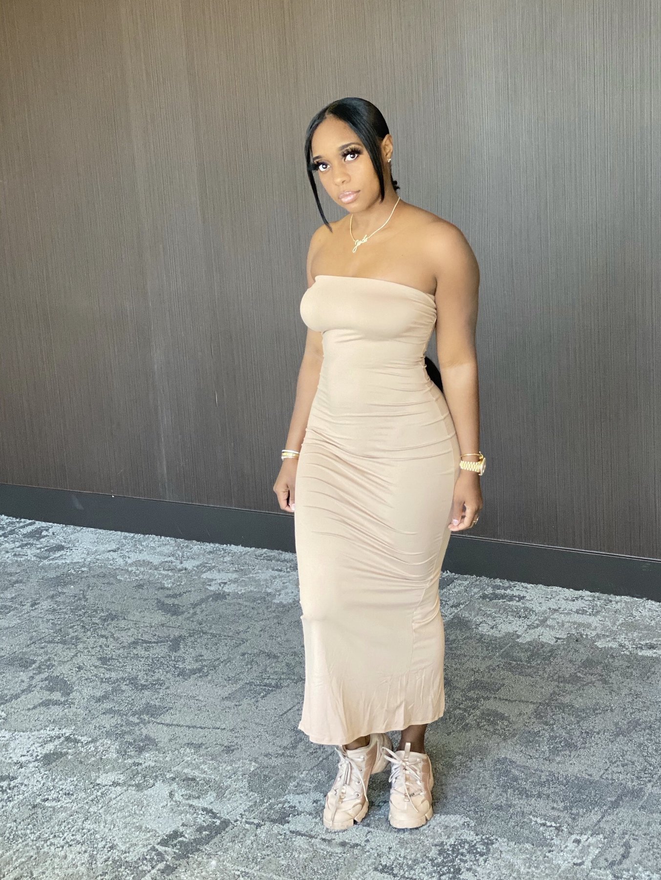 Summer Solid - Color Chest - Hugging Tight - Fit Slit Dress