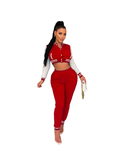 Winter Fashion Thread Multi Color Baseball Suit Set 02