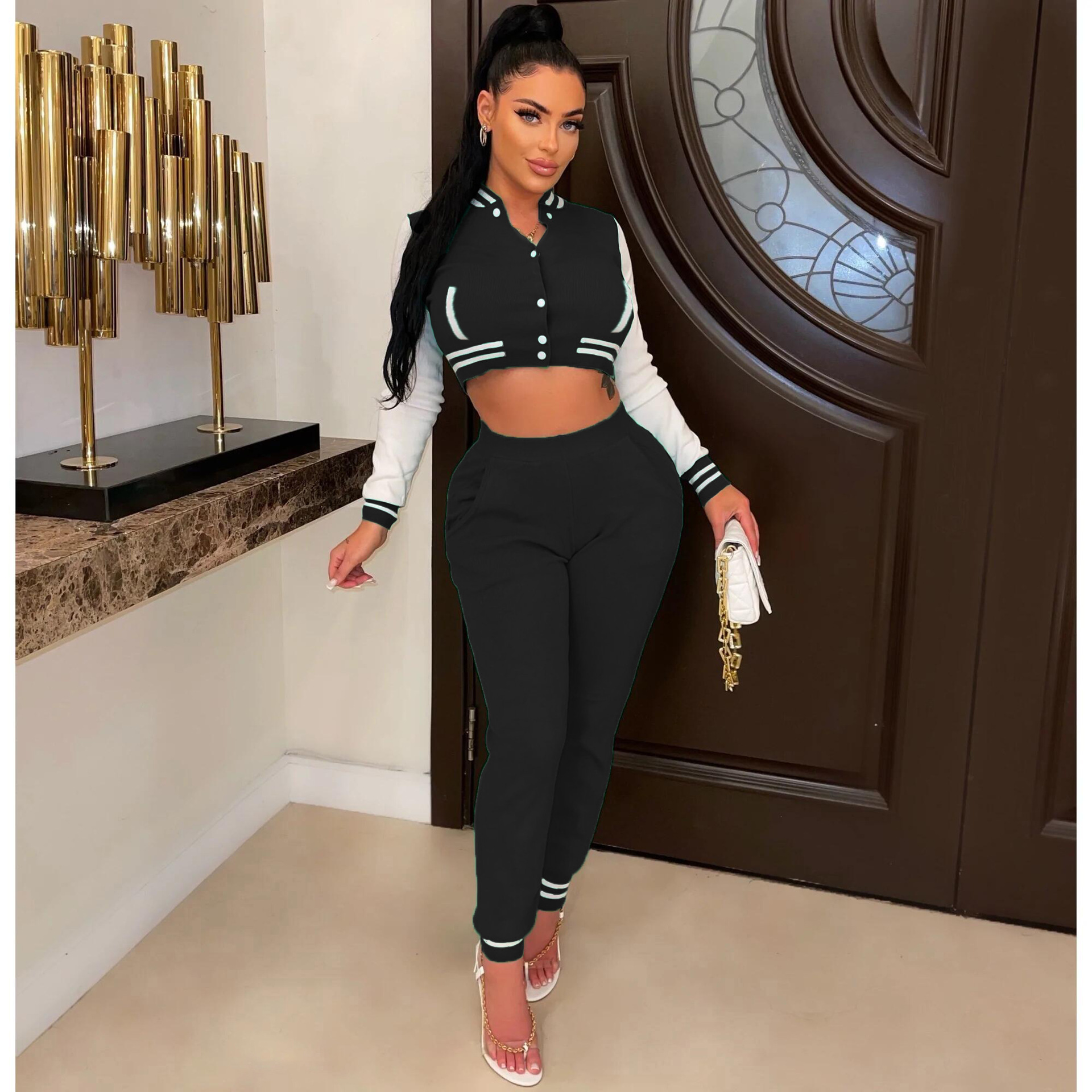 Winter Fashion Thread Multi Color Baseball Suit Set