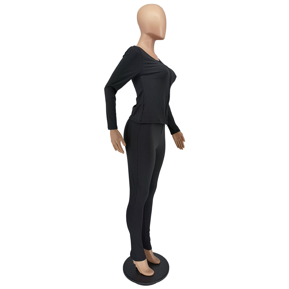 Winter Solid Color Pit Bar Double-Sided Zipper Set