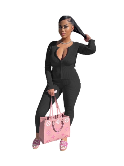 Winter Solid Color Pit Bar Double-Sided Zipper Set 02