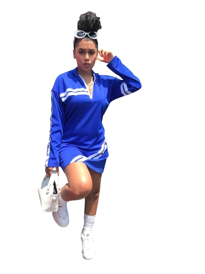 Women'S Striped Woven Loose Dress 02