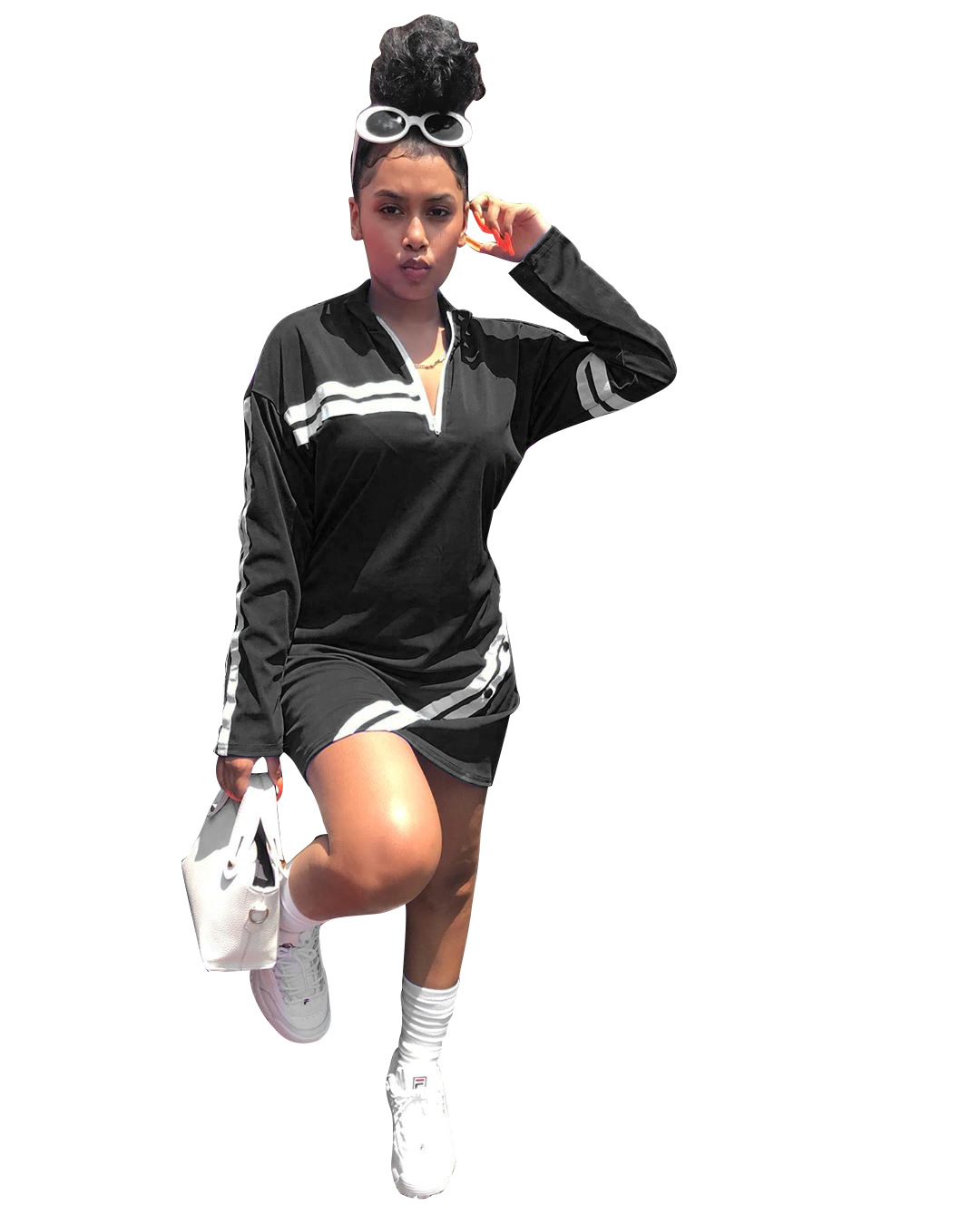 Women'S Striped Woven Loose Dress