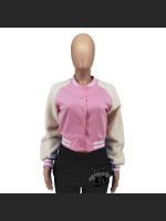 Autumn And Winter Spliced Lamb Fleece Sleeve Baseball Jacket