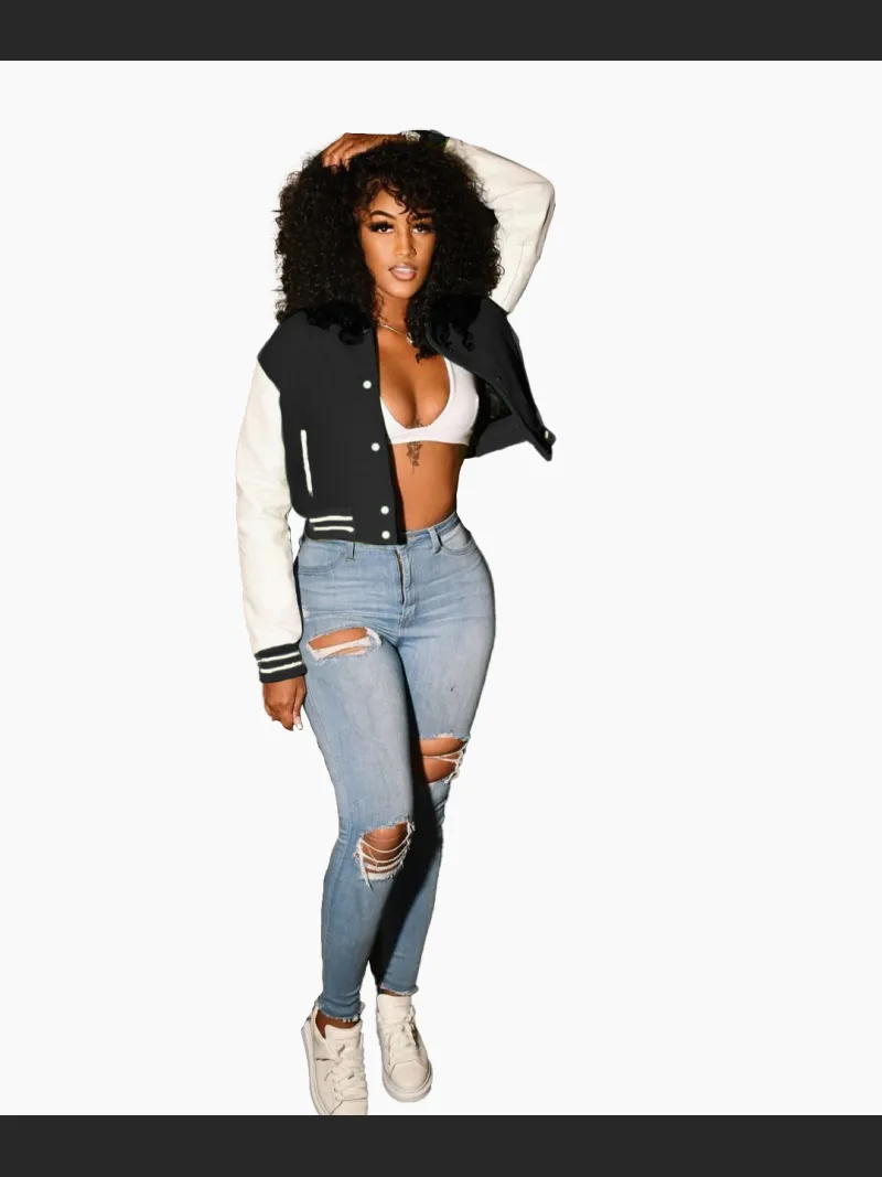 Button Down Baseball Jersey Double Layered Threaded Jacket