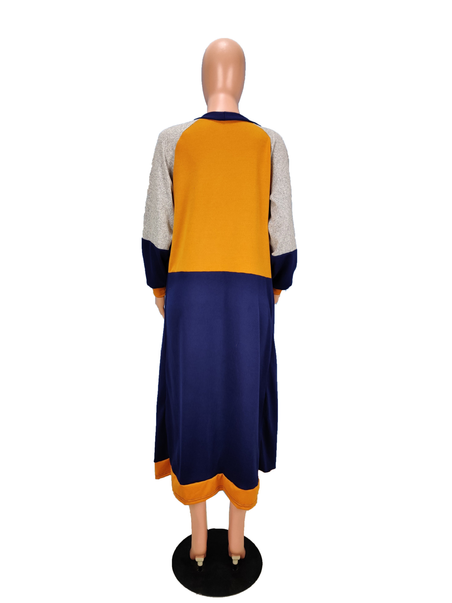 Fashionable And Minimalist Spliced Long Cashmere Cardigan