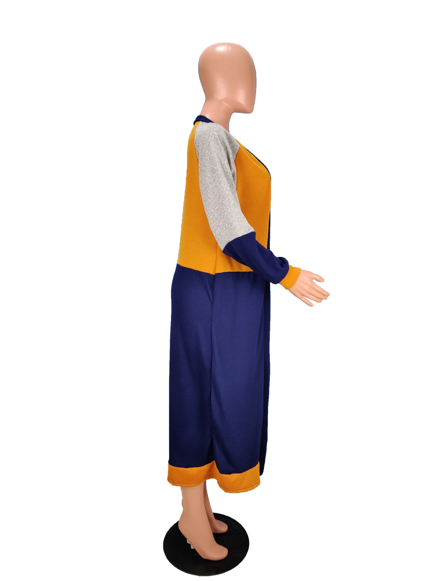 Fashionable And Minimalist Spliced Long Cashmere Cardigan