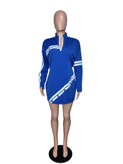 Fashionable Casual Woven Ribbon Spliced Dress 02