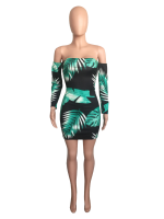 Fashionable Printed Chest Hugging Backless Dress