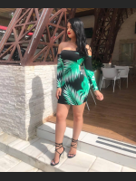 Fashionable Printed Chest Hugging Backless Dress