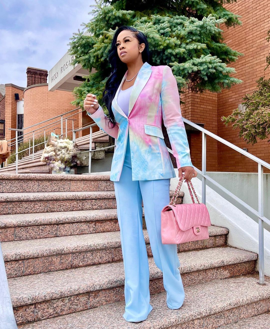 Fashionable Tie Dye Printed Button Suit Jacket