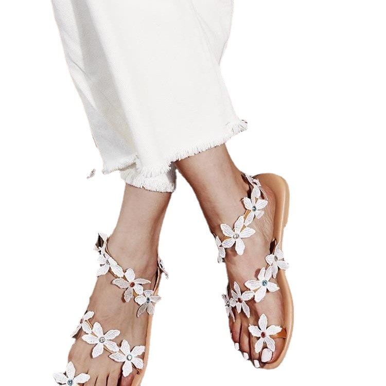 Flat Sandals Open-Toe Beach Slides Large Size Roman Sandals