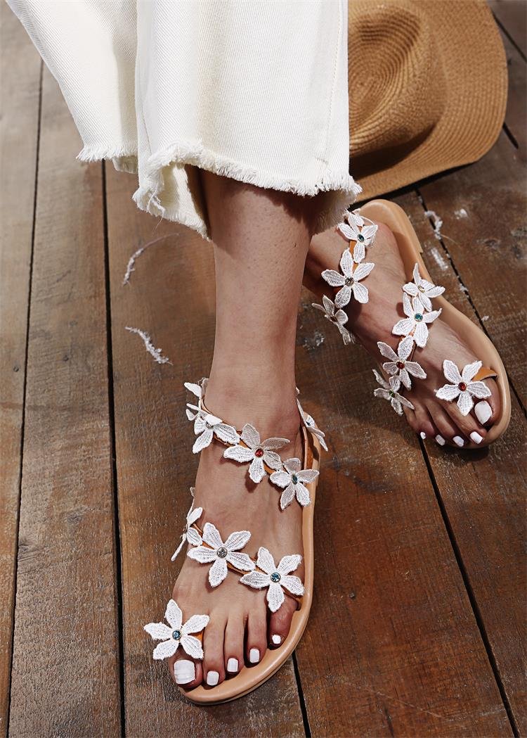 Flat Sandals Open-Toe Beach Slides Large Size Roman Sandals