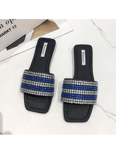 Glittering Rhinestone Flat Slides for Women 02