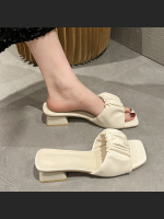 Lazy Half-Up Fashion Pleated Outer Wear Sandals For Women