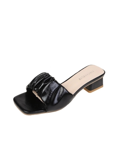 Lazy Half-Up Fashion Pleated Outer Wear Sandals For Women 01