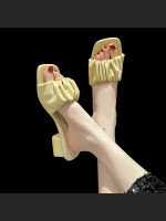 Lazy Half-Up Fashion Pleated Outer Wear Sandals For Women