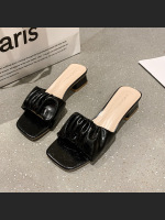 Lazy Half-Up Fashion Pleated Outer Wear Sandals For Women