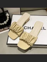 Lazy Half-Up Fashion Pleated Outer Wear Sandals For Women