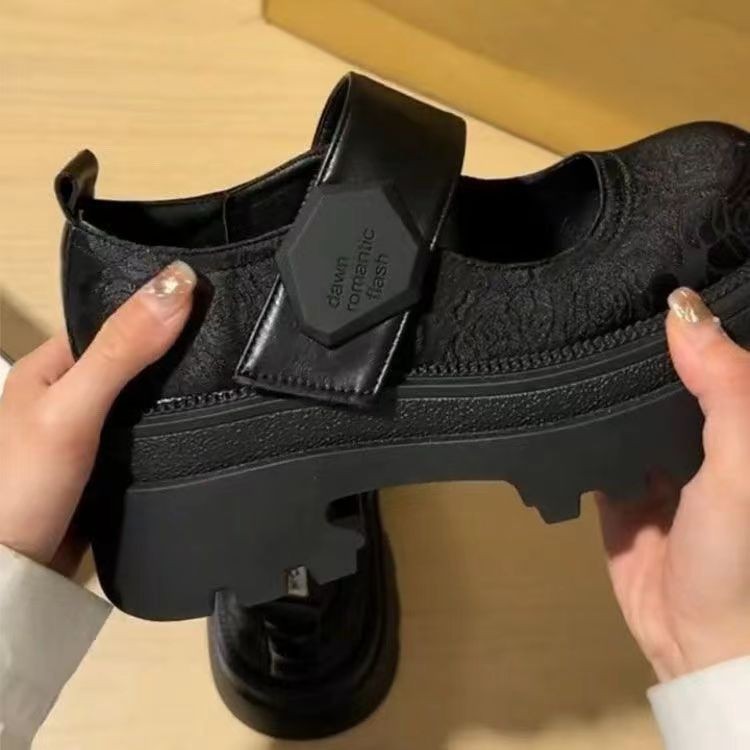 Small Leather Shoes Thick Soled Single Shoes