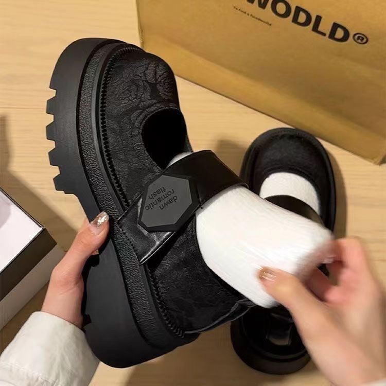 Small Leather Shoes Thick Soled Single Shoes