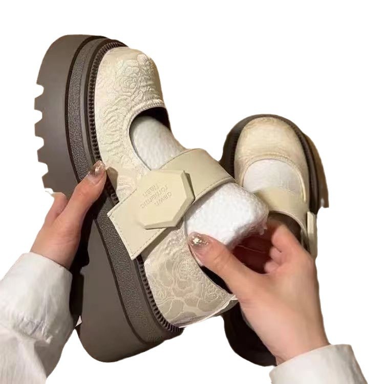 Small Leather Shoes Thick Soled Single Shoes