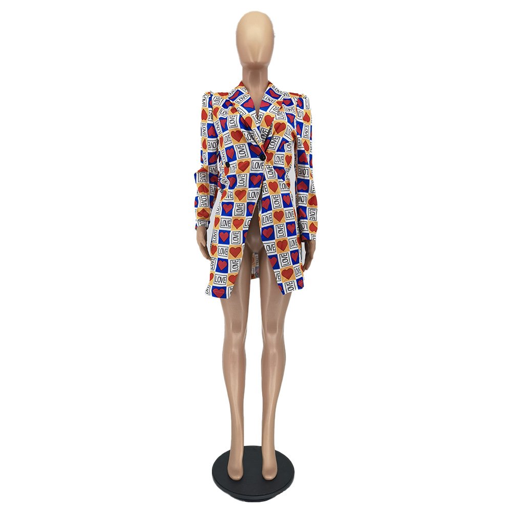 Love Letter Printed Shirt Suit Jacket