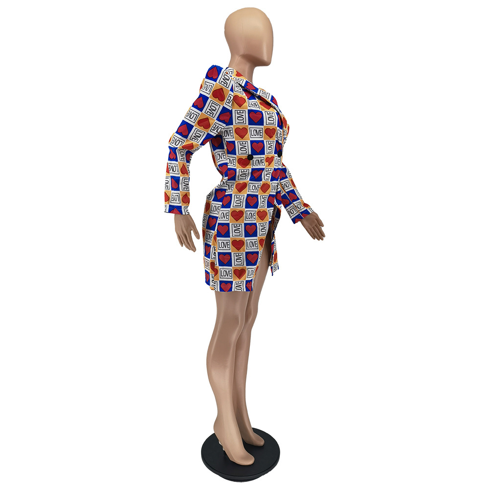 Love Letter Printed Shirt Suit Jacket