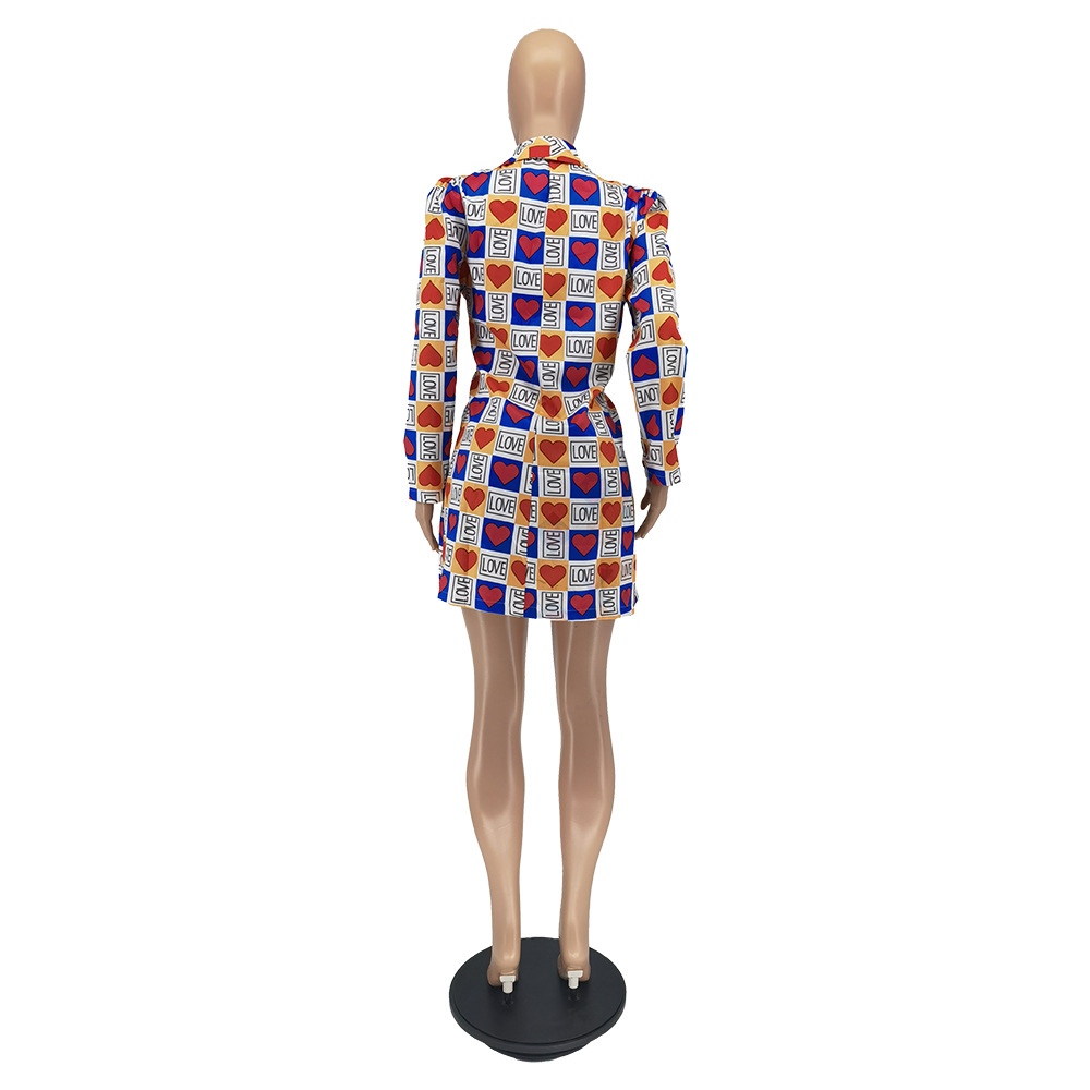 Love Letter Printed Shirt Suit Jacket