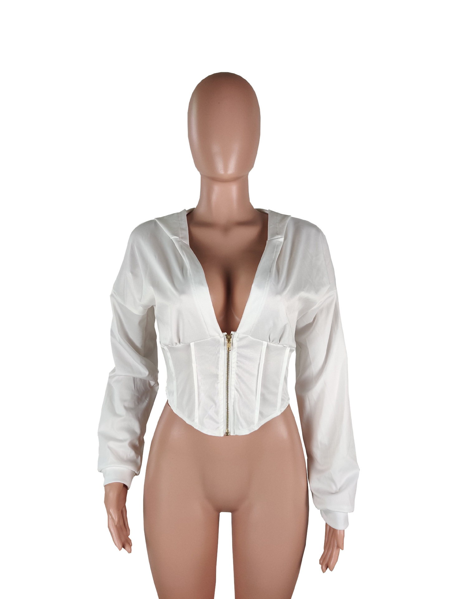 New Autumn And Winter Zipper Waistband Hoodie Jacket