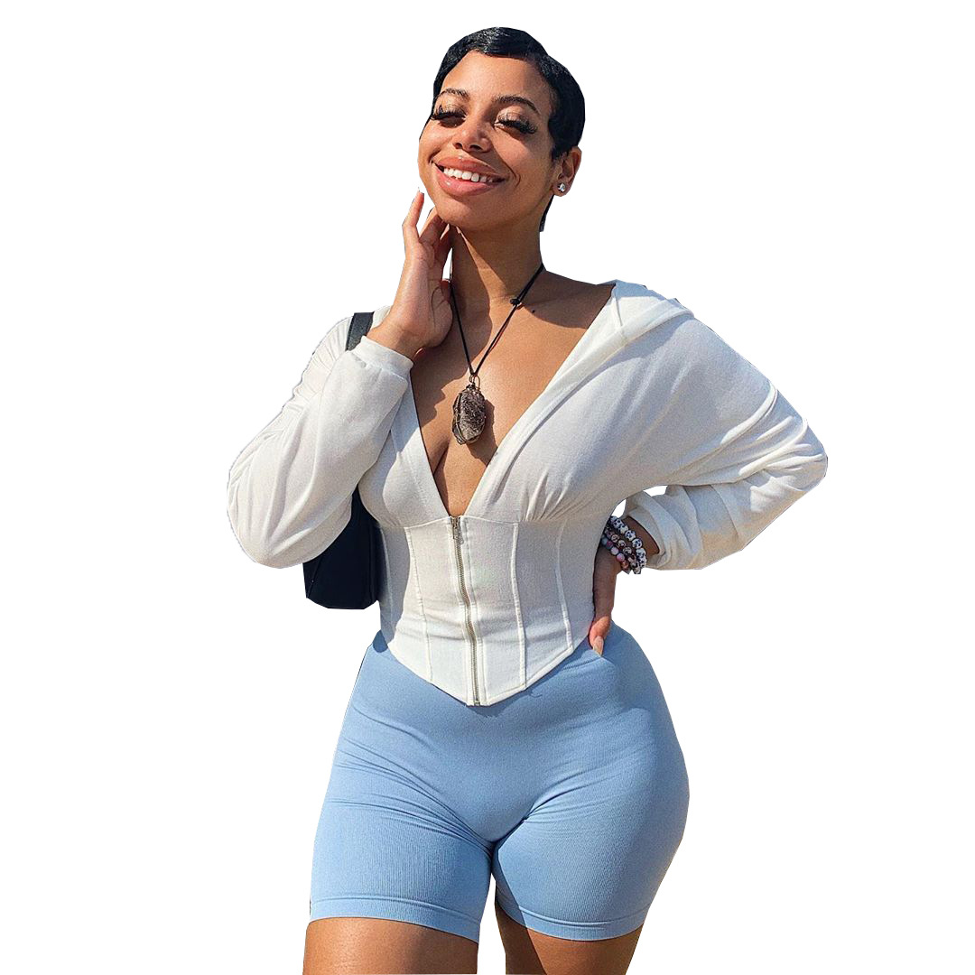 New Autumn And Winter Zipper Waistband Hoodie Jacket