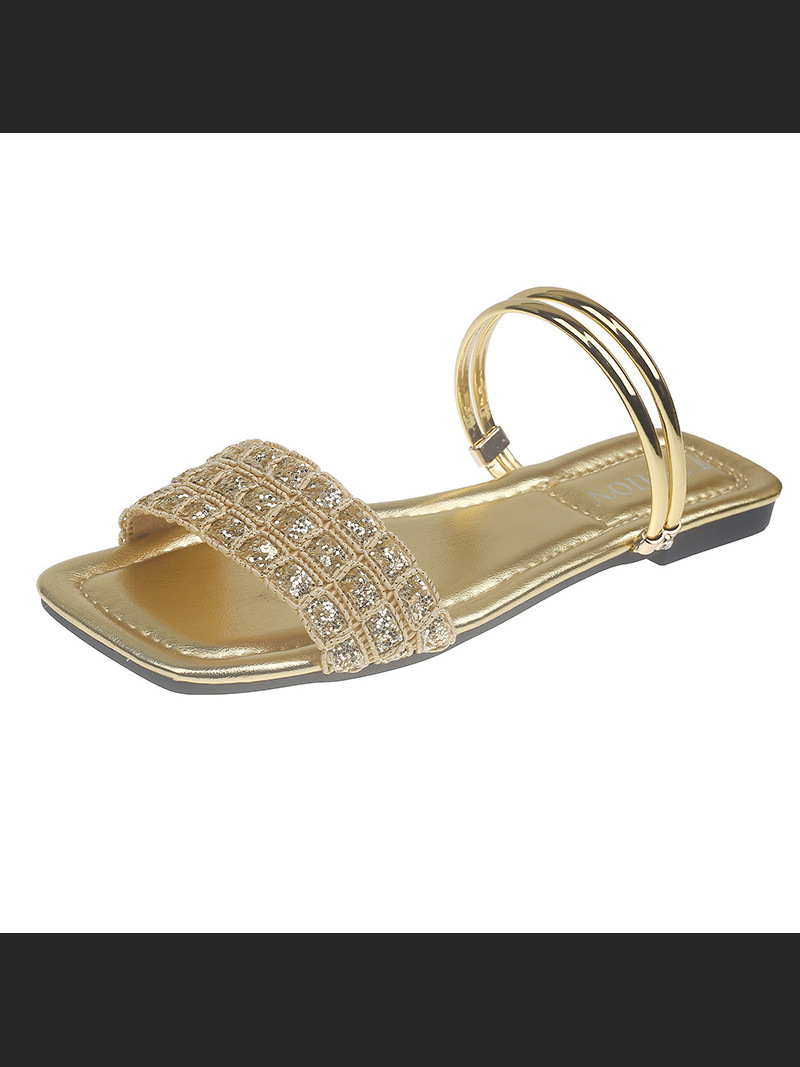 New Rhinestone Sequin One-Strap Two-Way Wear Sandals
