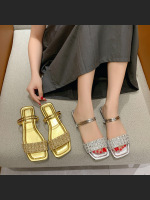 New Rhinestone Sequin One-Strap Two-Way Wear Sandals