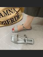 New Rhinestone Sequin One-Strap Two-Way Wear Sandals
