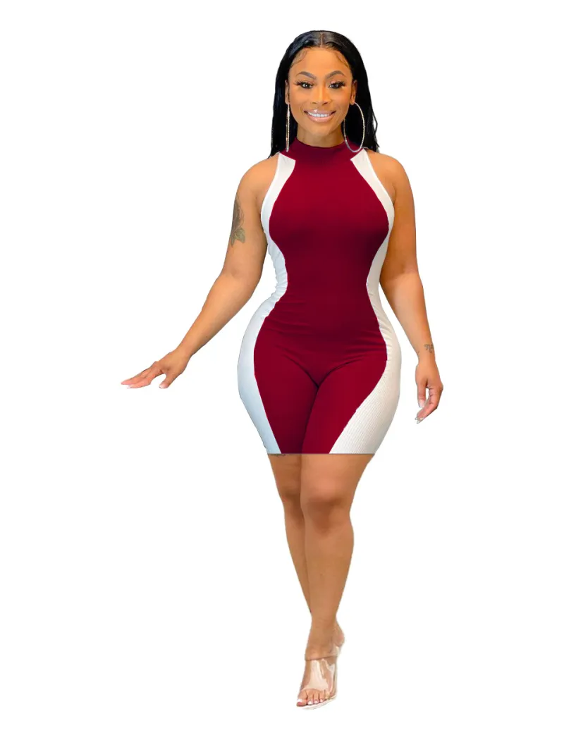 New Spring And Summer Patchwork Slim Jumpsuit