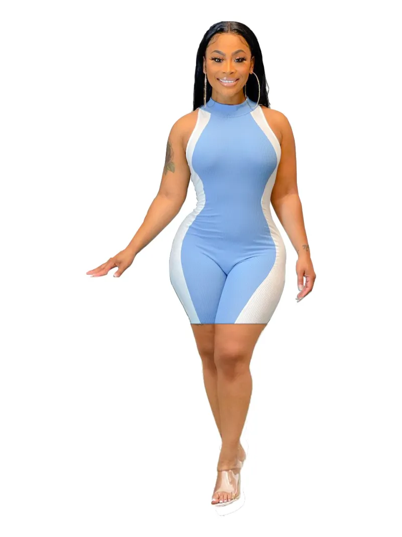 New Spring And Summer Patchwork Slim Jumpsuit