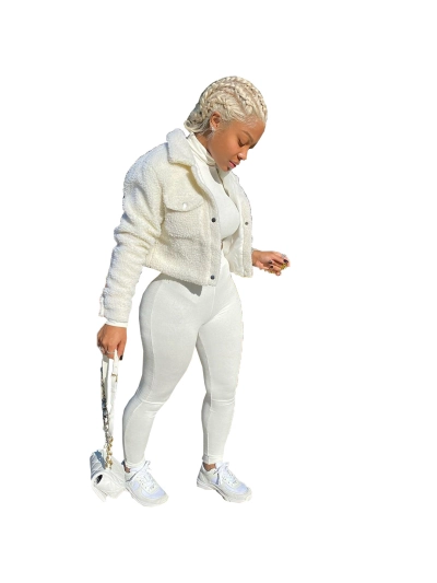 Plush Solid Color Autumn And Winter New Jacket 01