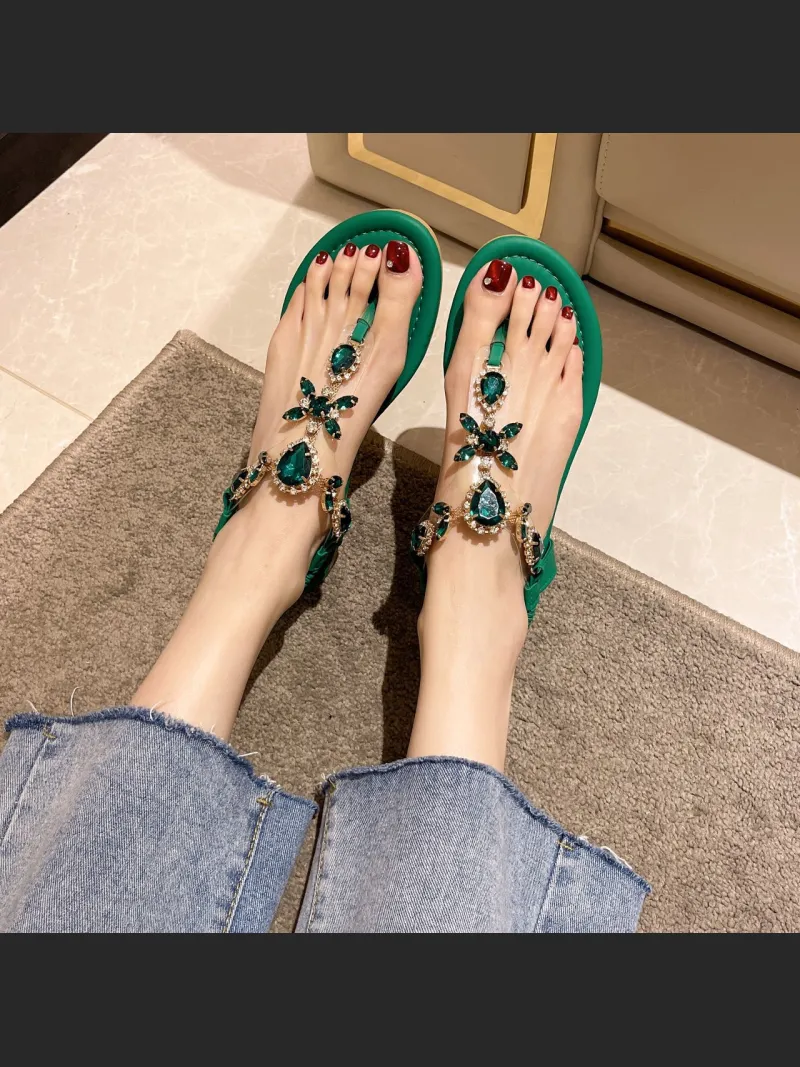 Summer New Large Size Toe-Strap Beach Sandals