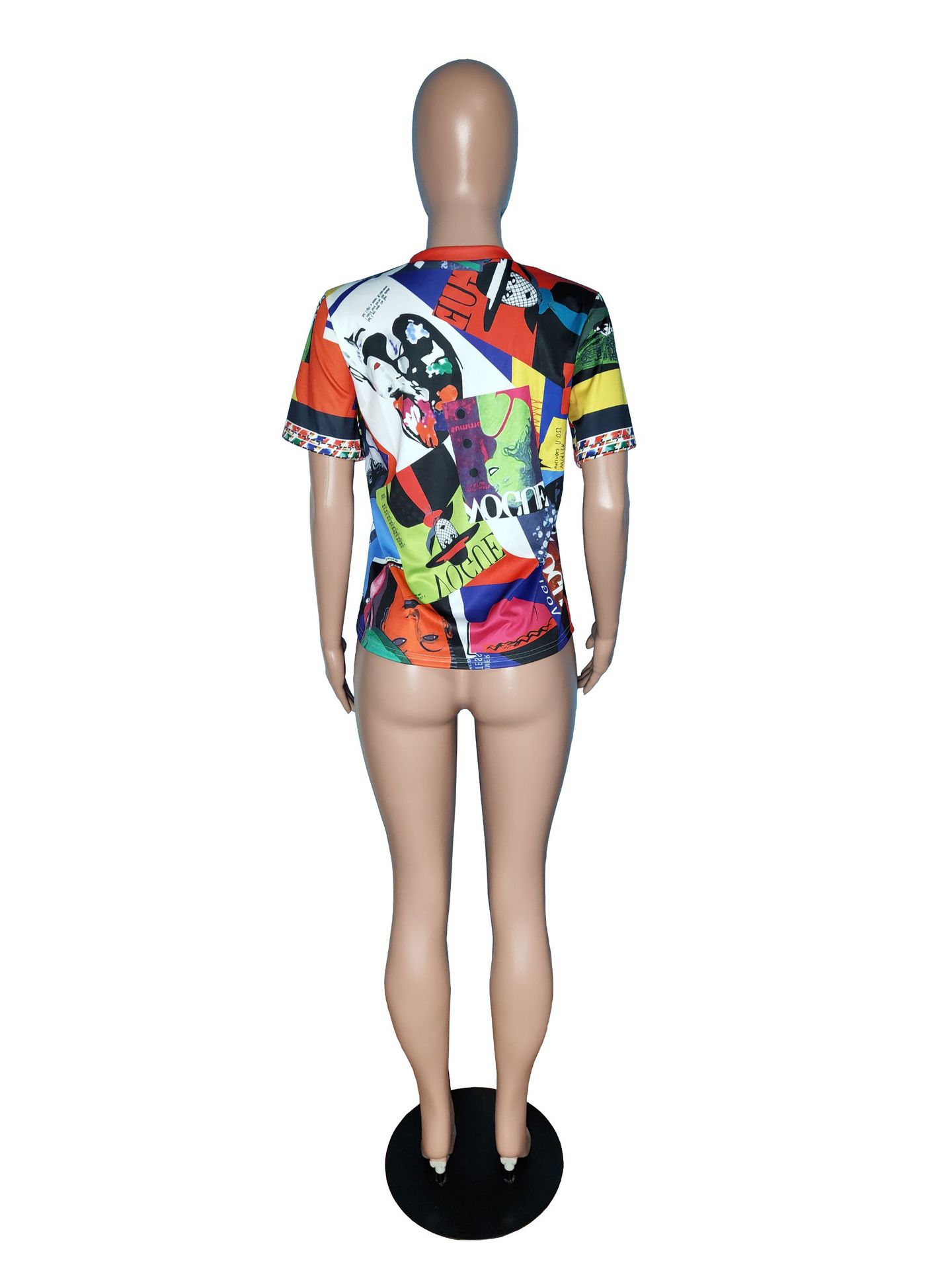 Casual Women's Summer Short Sleeved Personalized Pattern Printed T-shirt