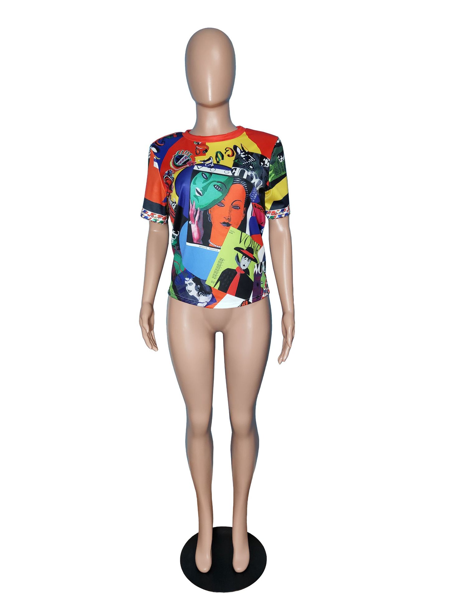 Casual Women's Summer Short Sleeved Personalized Pattern Printed T-shirt