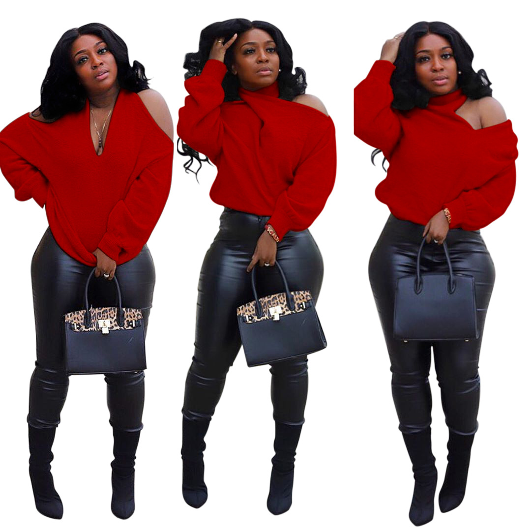 European And American Women'S Solid Color Off Shoulder Top